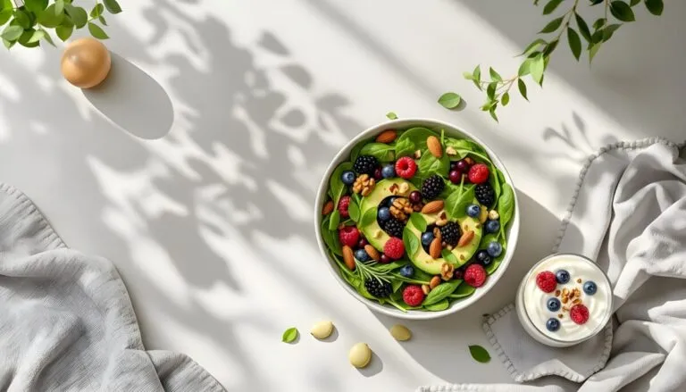 Alimentos antiinflamatorios como frutas, verduras y fermentados que fortalecen la salud intestinal y reducen la inflamación