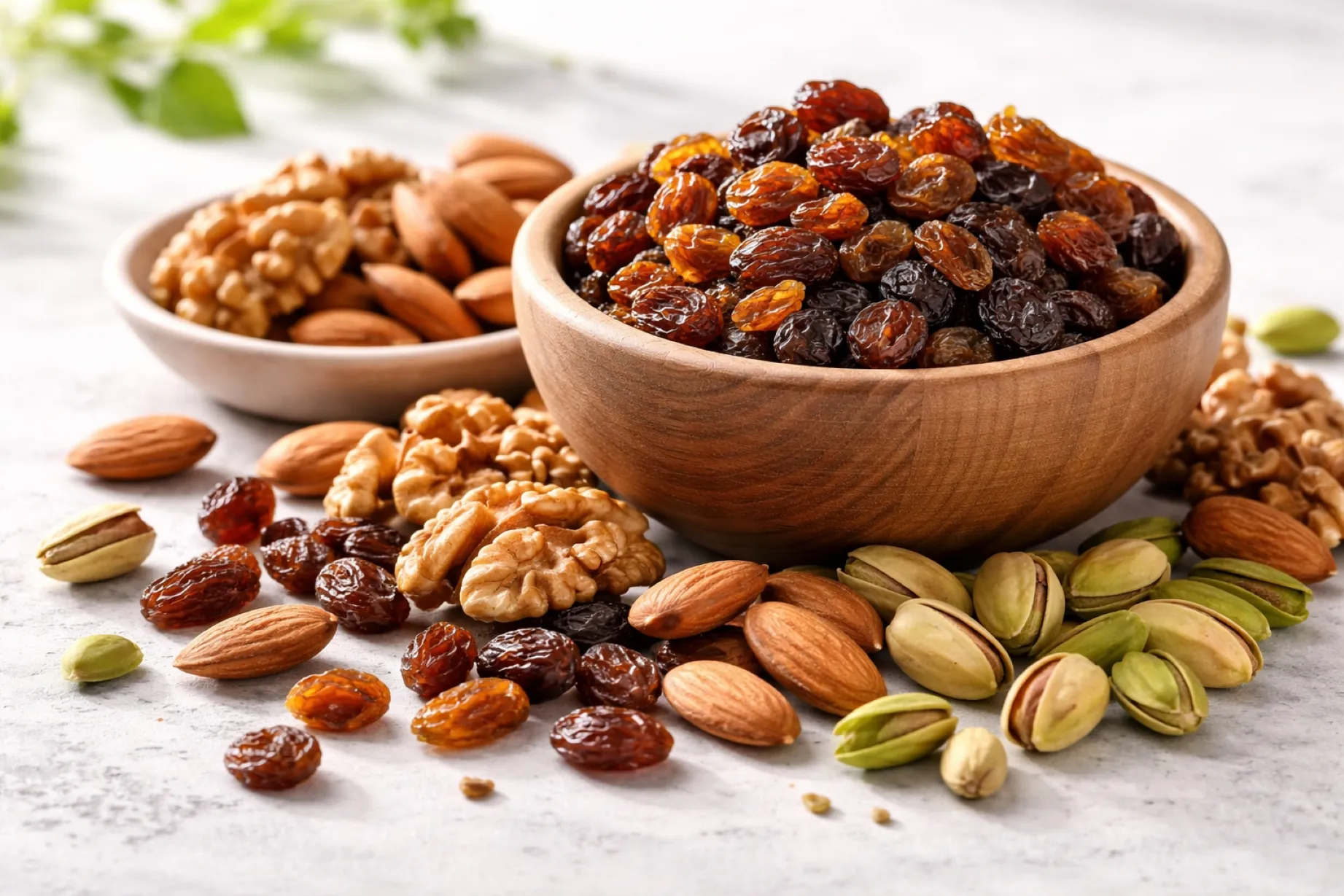 Nutrición frutos secos pasas de uva y almendras para apoyar músculo y huesos en dieta deportiva Uruguay