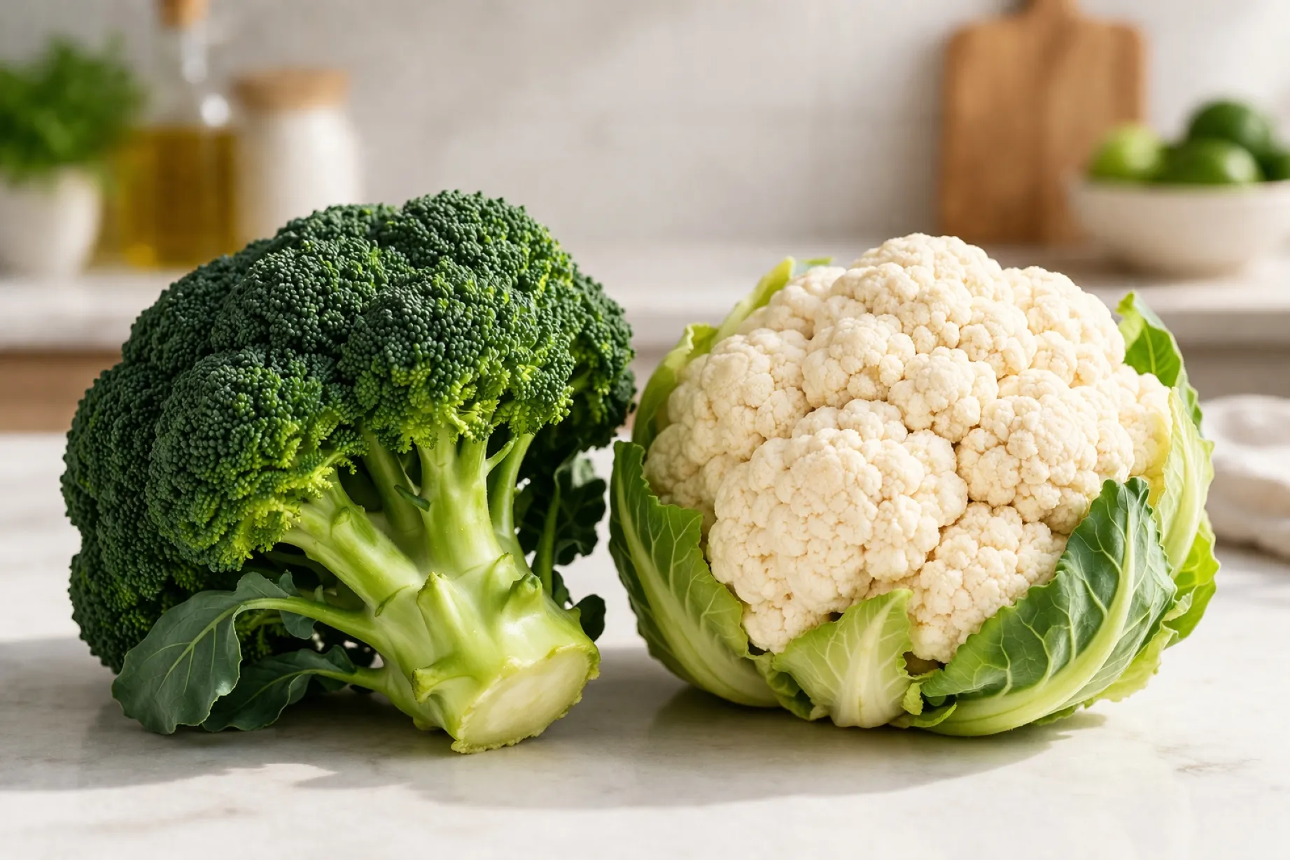 Comparación de brócoli vs coliflor con beneficios nutricionales y dieta saludable en México