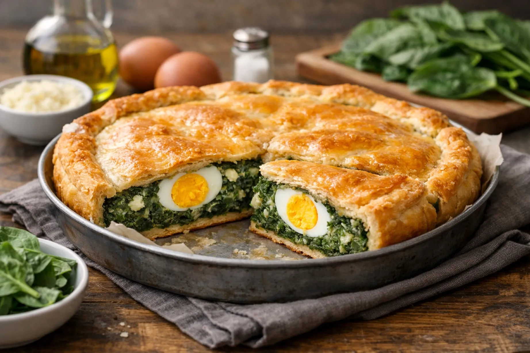 pascualina de espinaca nutritiva con ingredientes simples para Semana Santa en Perú