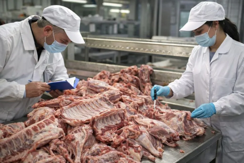 Inspección de carne de cordero en Bulgaria