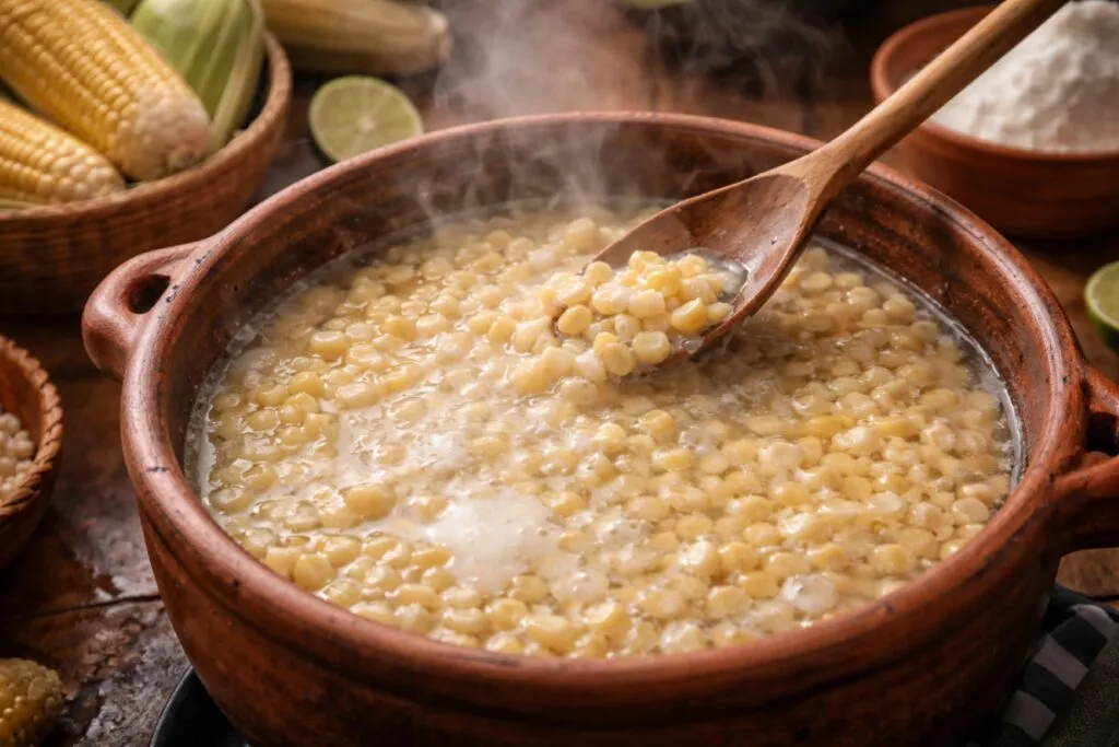 Proceso de cal hidratada en alimentos mexicanos mejora nutrientes del maíz