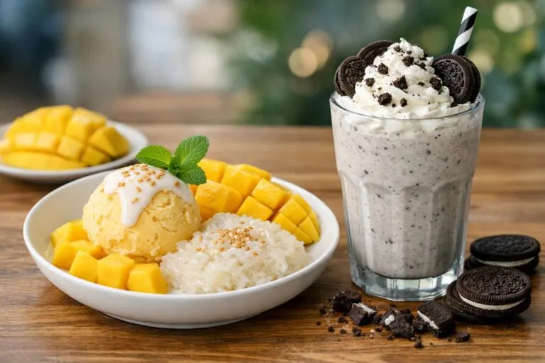 Postres virales como mango sticky rice ice cream y Oreo milkshakes populares en San Antonio