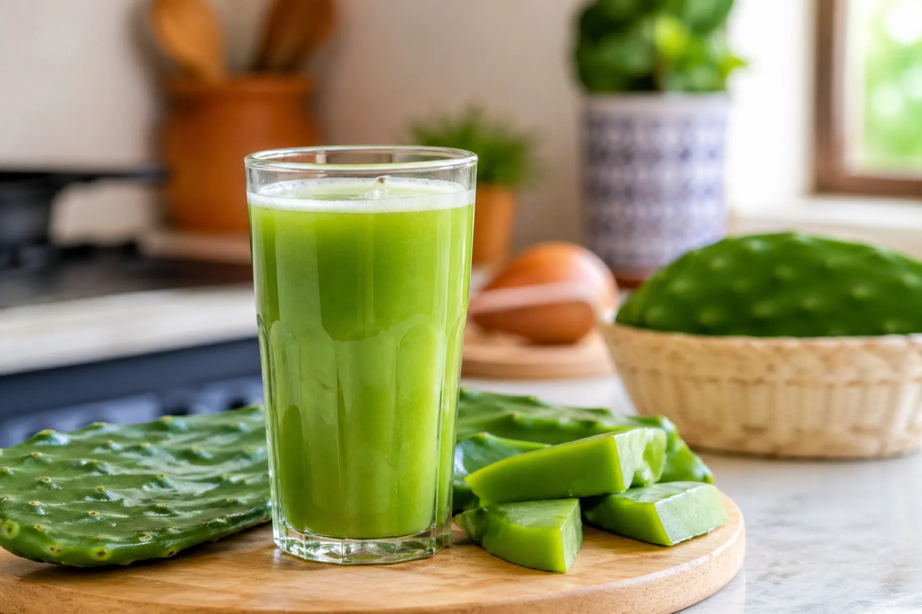 Nopal en jugo ayuda a controlar glucosa y mejorar digestión con fibra y antioxidantes