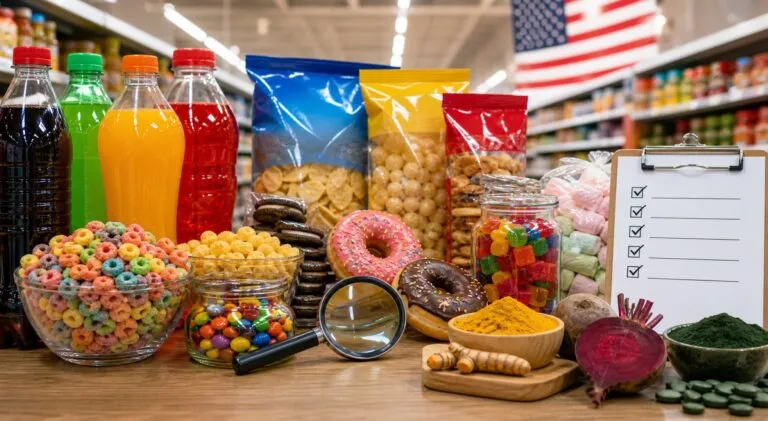 Productos alimenticios con etiquetas sobre colorantes artificiales y nuevas regulaciones en Estados Unidos