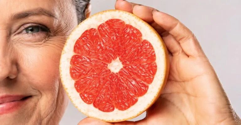 Antioxidantes y envejecimiento saludable con alimentos frescos después de los 40 años