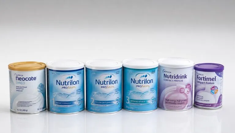 productos de nutrición especializada en México en envases clínicos sin personas en escena con enfoque profesional