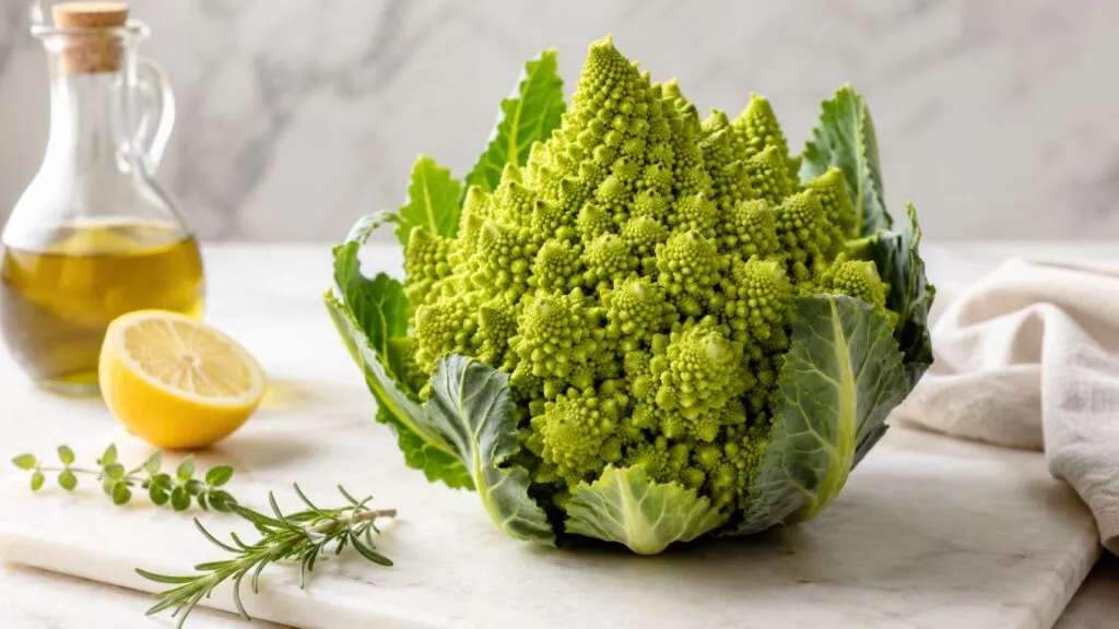 Romanesco en Chile con forma espiral, fibra y vitaminas, preparado para platos simples con cocción suave y porciones equilibradas