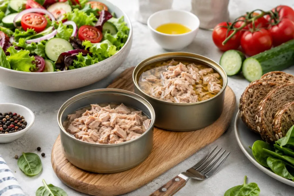 Atún en aceite o natural con diferencias nutricionales para una alimentación saludable