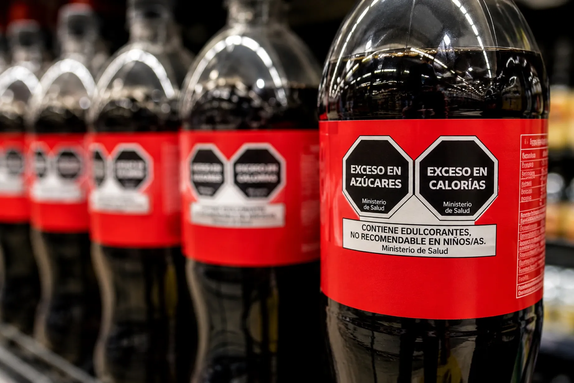 Etiquetado frontal en Argentina en productos alimenticios durante una compra en supermercado.