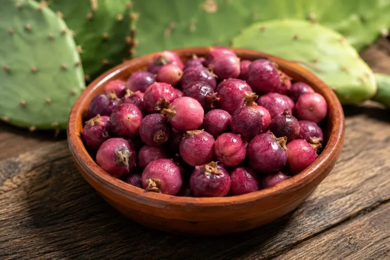 Garambullo fresco, fruto mexicano rico en antioxidantes y vitamina C, ideal para una alimentación saludable.