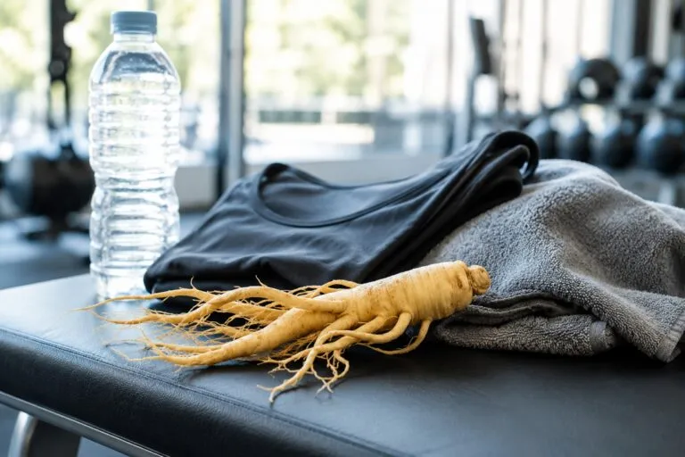 Ginseng y deporte como complemento para favorecer la recuperación muscular y reducir la fatiga tras el ejercicio.