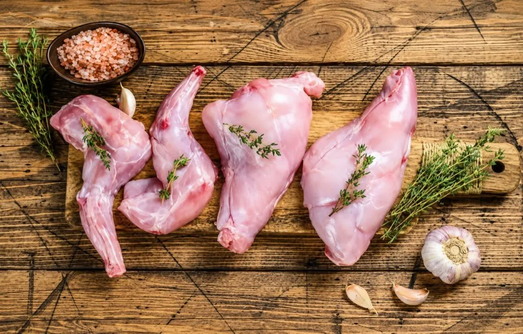 Carne de conejo con proteínas, vitaminas B y minerales servida con verduras