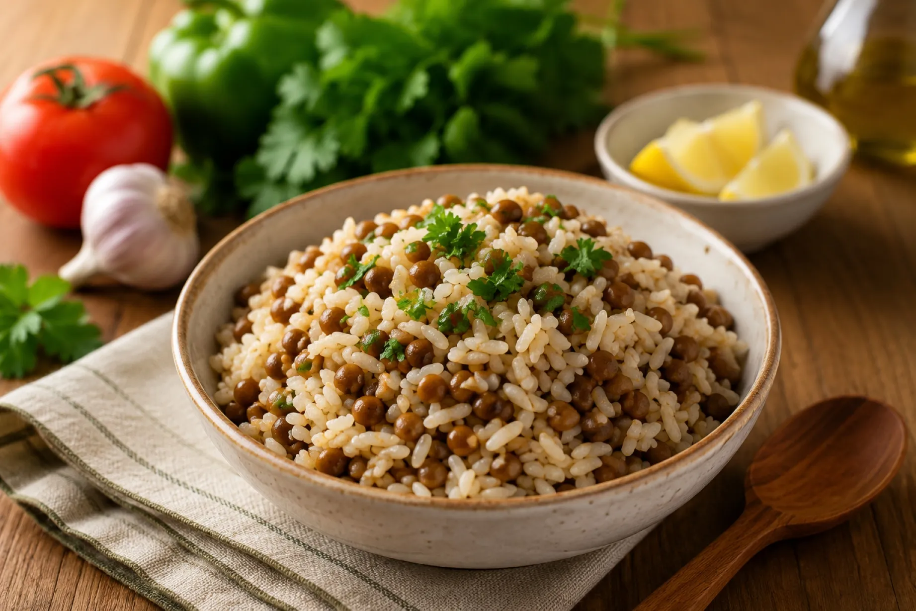 Lentejas con arroz aportan proteína vegetal, fibra y minerales dentro de una alimentación equilibrada