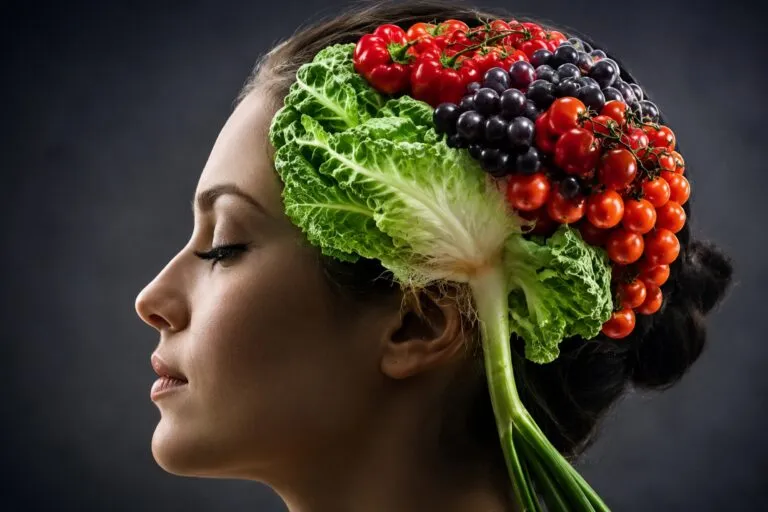 Alimentación y cerebro con alimentos saludables que favorecen la memoria y la concentración.