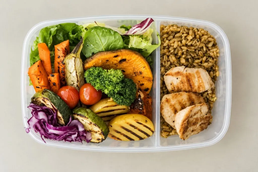 Comida en táper segura con alimentos refrigerados para reducir el riesgo de intoxicaciones durante la jornada laboral