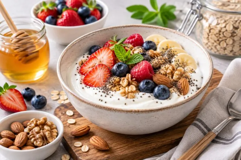 Yogur y salud cardiovascular con proteínas y cultivos vivos dentro de una alimentación equilibrada