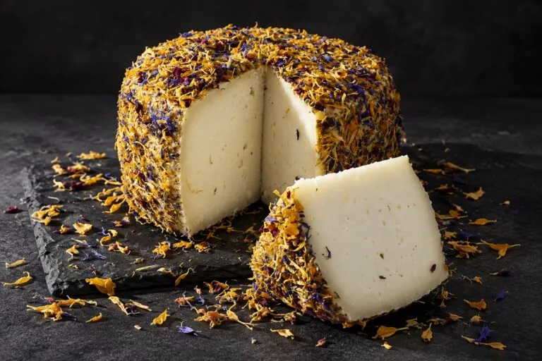 Queso de cabra malagueño artesanal presentado para un certamen gastronómico dedicado a productores de España.
