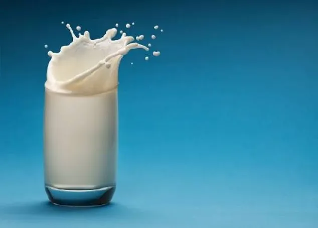 Vaso de leche y alimentos con calcio relacionados con la pubertad temprana y una nutrición infantil equilibrada.