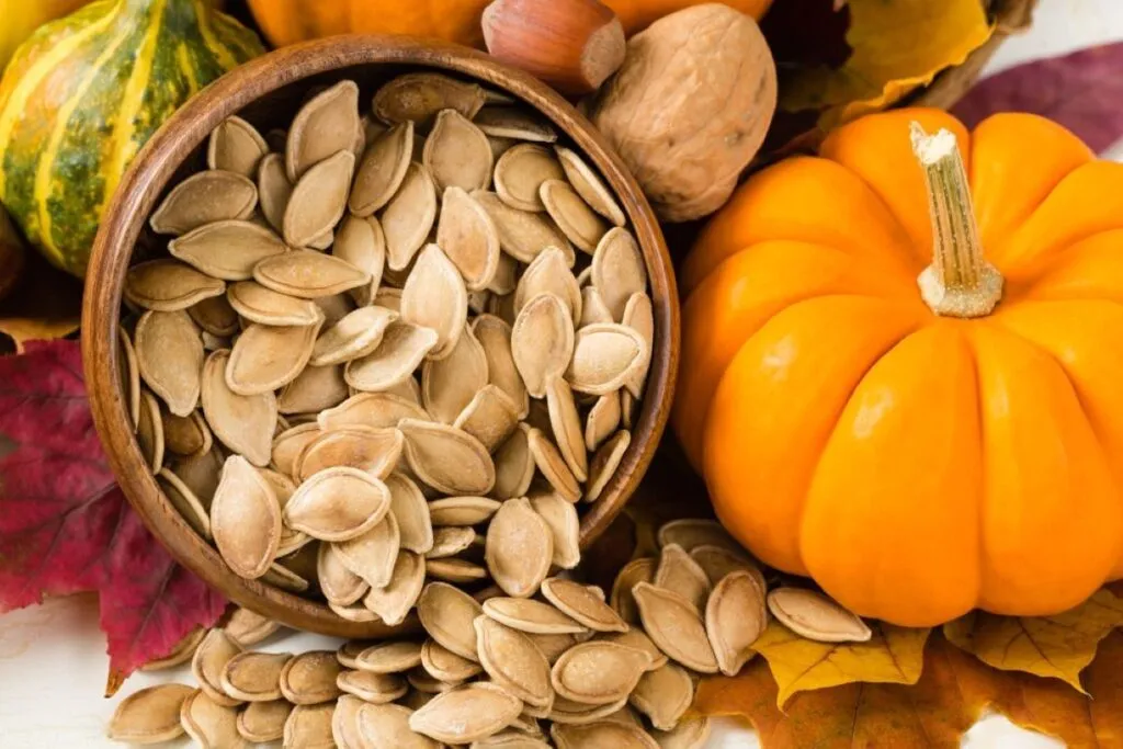 Calabaza de Castilla fresca con pulpa y semillas como alimento nutritivo de temporada